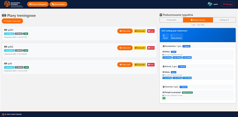 Platforma do planowania treningów i śledzenia postępów